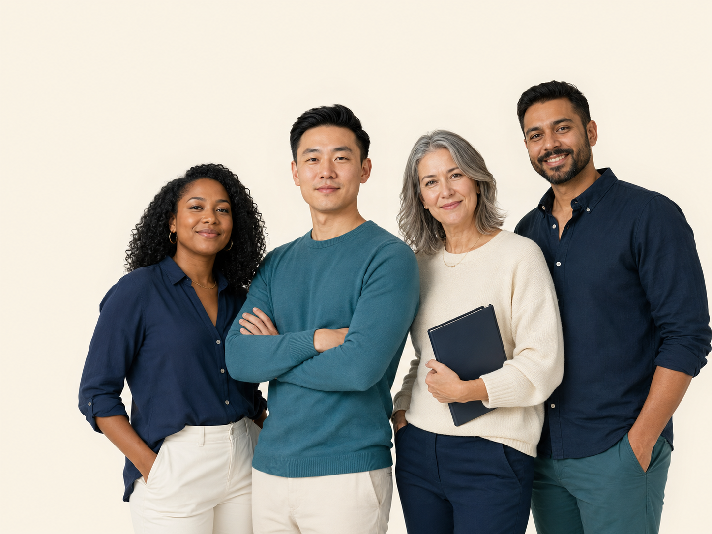 A diverse group of adults learning about credit together